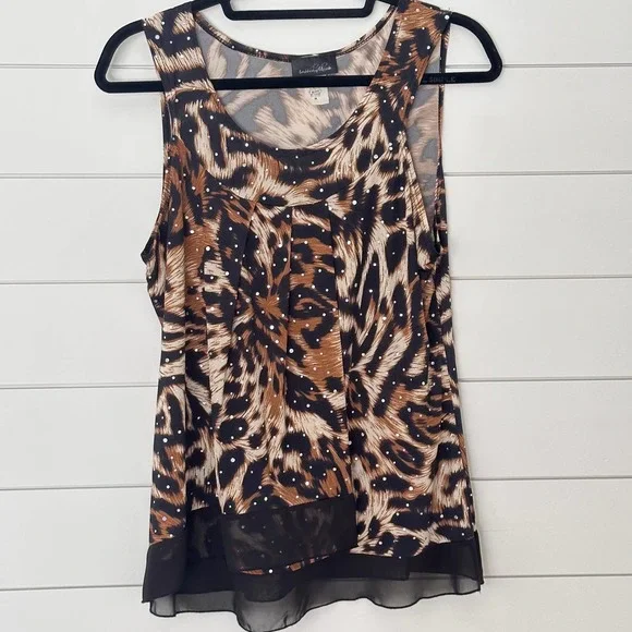 Brittany Black Women's Printed Floral 3/4 Sleeve Banded Bottom L 並行輸入品 : Brittany Black Women\u0027s Flutter Short Sleeve Floral